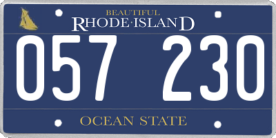 RI license plate 057230