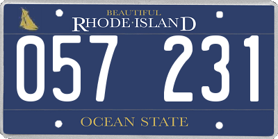 RI license plate 057231