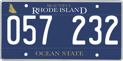 RI license plate 057232