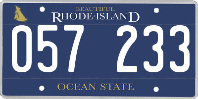 RI license plate 057233