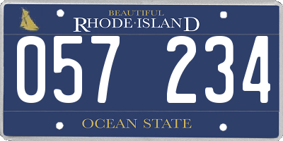RI license plate 057234