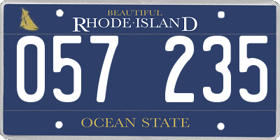 RI license plate 057235