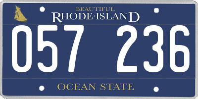 RI license plate 057236