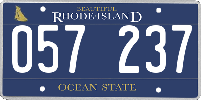 RI license plate 057237