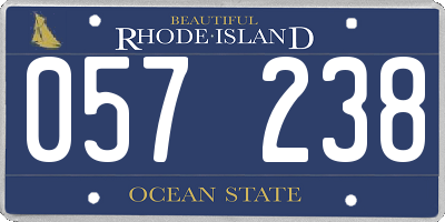 RI license plate 057238