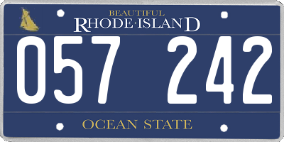 RI license plate 057242
