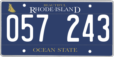 RI license plate 057243