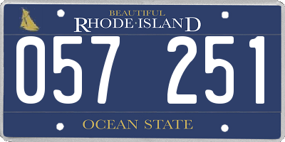 RI license plate 057251