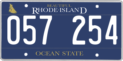 RI license plate 057254