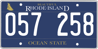 RI license plate 057258