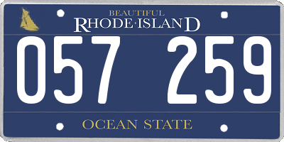 RI license plate 057259