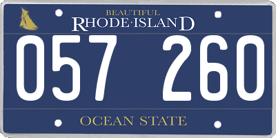 RI license plate 057260