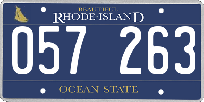 RI license plate 057263
