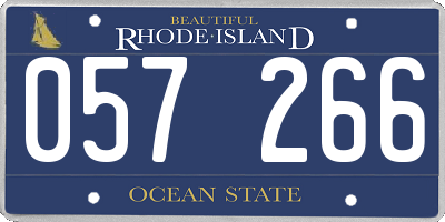 RI license plate 057266