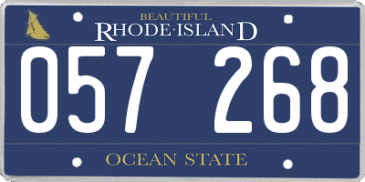 RI license plate 057268