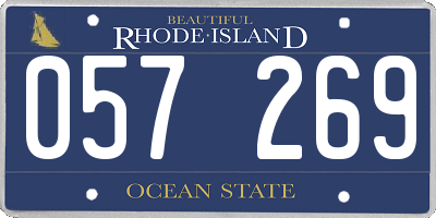 RI license plate 057269