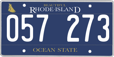 RI license plate 057273