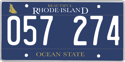 RI license plate 057274
