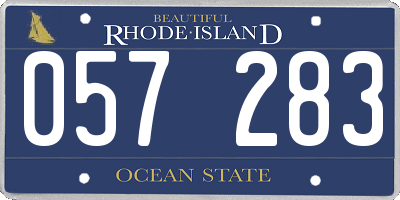 RI license plate 057283