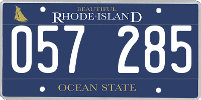 RI license plate 057285