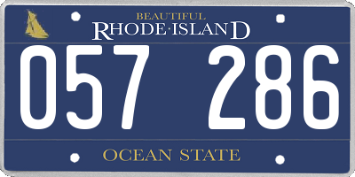 RI license plate 057286