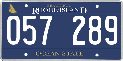 RI license plate 057289