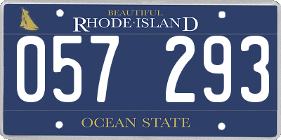 RI license plate 057293