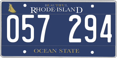 RI license plate 057294