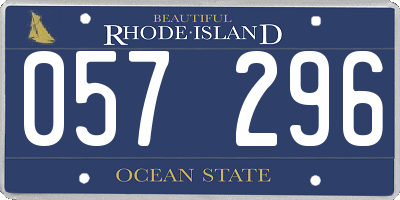 RI license plate 057296