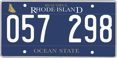 RI license plate 057298