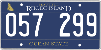 RI license plate 057299