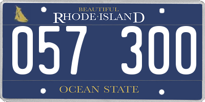 RI license plate 057300