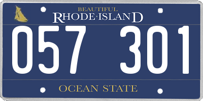 RI license plate 057301