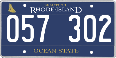 RI license plate 057302