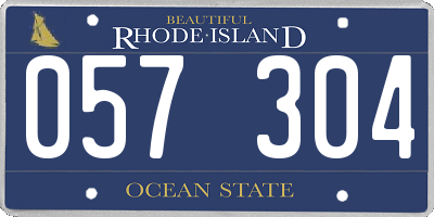 RI license plate 057304