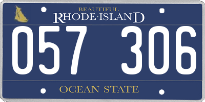 RI license plate 057306
