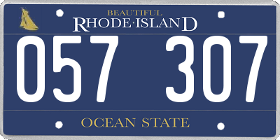 RI license plate 057307