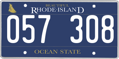 RI license plate 057308