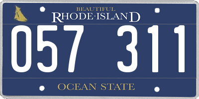 RI license plate 057311