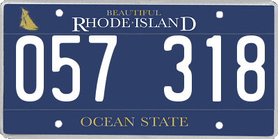 RI license plate 057318