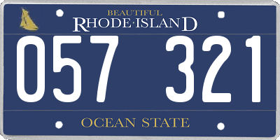 RI license plate 057321