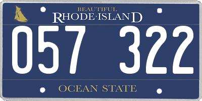 RI license plate 057322
