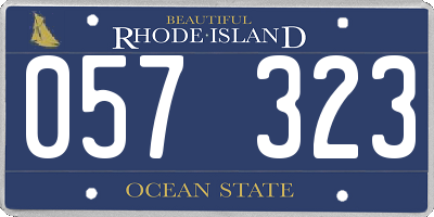 RI license plate 057323