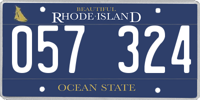RI license plate 057324