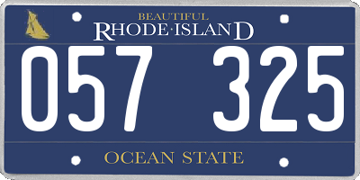 RI license plate 057325