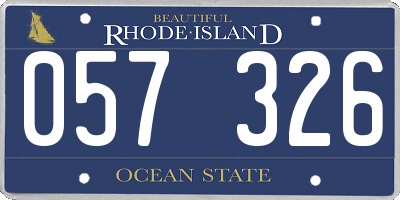 RI license plate 057326