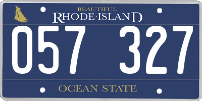 RI license plate 057327