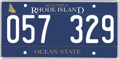 RI license plate 057329