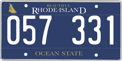 RI license plate 057331