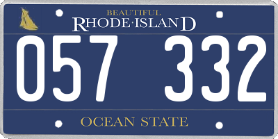 RI license plate 057332